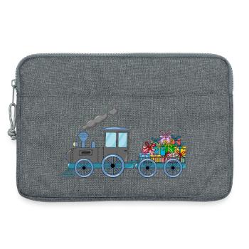 Train pour enfants avec remorque grise - Sacoche pour ordinateur portable 13 pouces - gris chiné - Devant