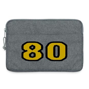 80. 80 ANS. 80e ANNIVERSAIRE. ANNIVERSAIRE 80 ANS. - Sacoche pour ordinateur portable 13 pouces - gris chiné - Devant