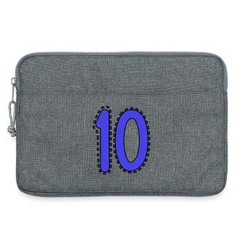 10. 10 ANS. 10e ANNIVERSAIRE. ANNIVERSAIRE 10 ANS. - Sacoche pour ordinateur portable 13 pouces - gris chiné - Devant
