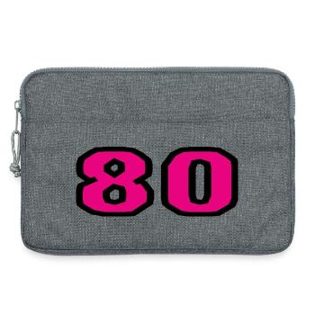 80. 80 ANS. 80e ANNIVERSAIRE. ANNIVERSAIRE 80 ANS. - Sacoche pour ordinateur portable 13 pouces - gris chiné - Devant