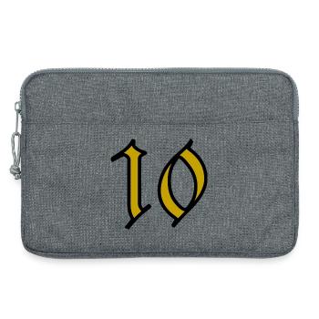 10. 10 ANS. 10e ANNIVERSAIRE. ANNIVERSAIRE 10 ANS. - Sacoche pour ordinateur portable 13 pouces - gris chiné - Devant