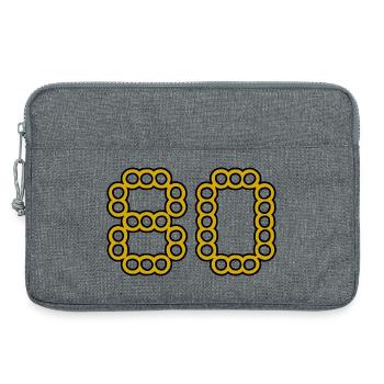 80. 80 ANS. 80e ANNIVERSAIRE. ANNIVERSAIRE 80 ANS. - Sacoche pour ordinateur portable 13 pouces - gris chiné - Devant