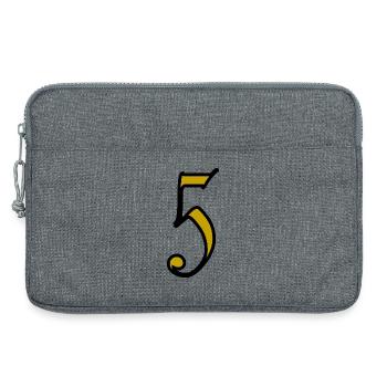 5. 5 ANS. 5e ANNIVERSAIRE. ANNIVERSAIRE 5 ANS - Sacoche pour ordinateur portable 13 pouces - gris chiné - Devant