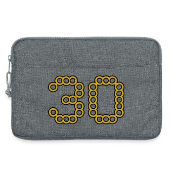 30. 30 ANS. 30e ANNIVERSAIRE. ANNIVERSAIRE 30 ANS. - Sacoche pour ordinateur portable 13 pouces - gris chiné - Devant
