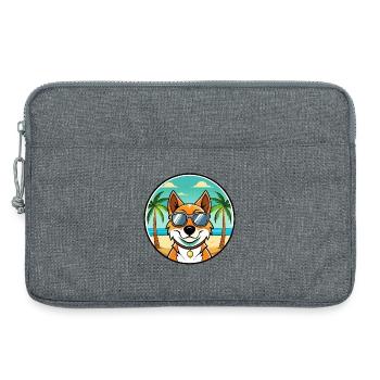 Russischer Harlekin Hund Rasse Cartoon Strand - Laptoptasche 13" - Grau meliert - Vorne