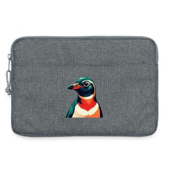 Pinguin Cartoon Figur Buntes Haustier Tier - Laptoptasche 13" - Grau meliert - Vorne