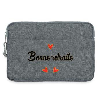 RETRAITE. RETRAITE. RETRAITEE. RETRAITE - Sacoche pour ordinateur portable 13 pouces - gris chiné - Devant