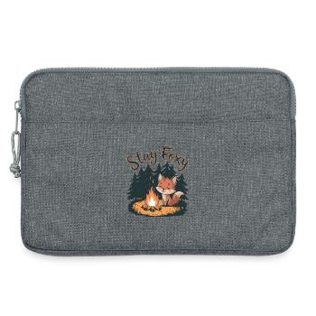 Bleib fuchsig - Laptoptasche 13" - Grau meliert - Vorne