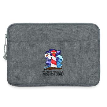 Wenn die Küste ruft Nordsee Leuchtturm - Laptoptasche 13" - Grau meliert - Vorne