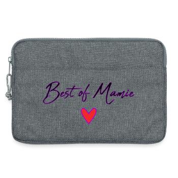 MAMIE. FÊTE DES MÈRES. BONNE FÊTE MAMIE. JE T'AIME - Sacoche pour ordinateur portable 13 pouces - gris chiné - Devant