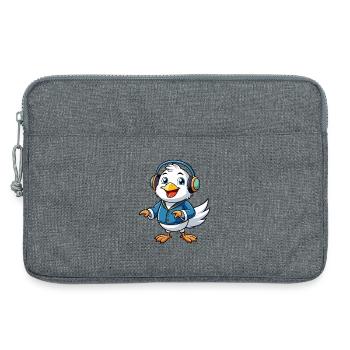 Möwe Lustige Zeichentrickfigur Kopfhörer Musik - Laptoptasche 13" - Grau meliert - Vorne