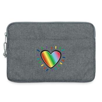 Rainbow Heart Pride Emblem - Laptop bag 13" - heather grey - Front