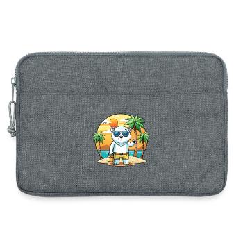 Lunettes de soleil de plage d’été de dessin animé drôle drôle d’ours polaire - Sacoche pour ordinateur portable 13 pouces - gris chiné - Devant