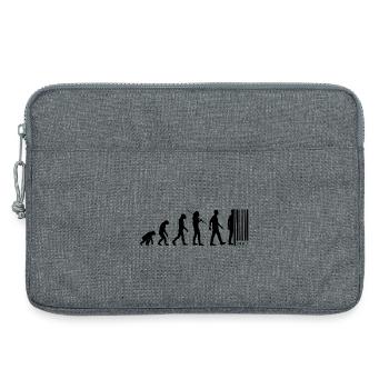 Evolution Barcode - Vom Affen zum Strichcode - Laptoptasche 13" - Grau meliert - Vorne