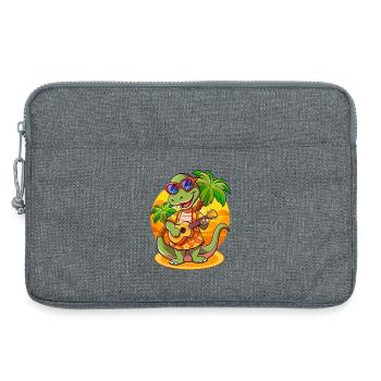 Lustige Schlange Cartoon Sommer Strand Sonnenbrille Gitarre - Laptoptasche 13" - Grau meliert - Vorne
