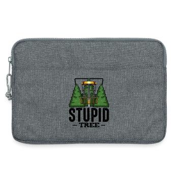Stupid Tree Disc Golf saying Frisbee gift - Laptop bag 13" - heather grey - Front