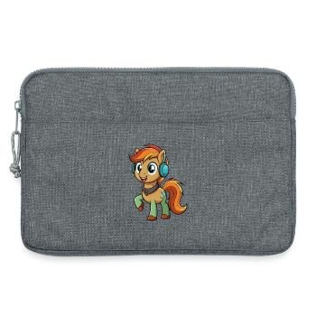 Pony Lustige Zeichentrickfigur Kopfhörer Musik - Laptoptasche 13" - Grau meliert - Vorne