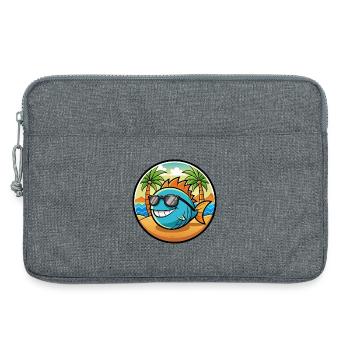 Fisch Lustige Cartoon Sommer Strand Sonnenbrille Aufkleber - Laptoptasche 13" - Grau meliert - Vorne