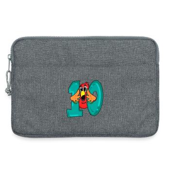 10 Geburtstag - Papagei Vogel mit der Nummer 10 - Laptoptasche 13" - Grau meliert - Vorne