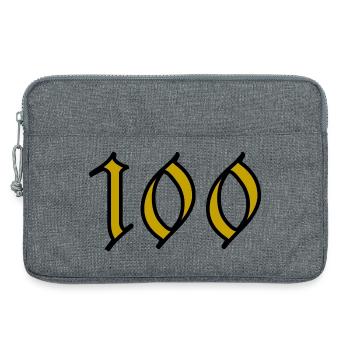 100. 100 ANS. 100e ANNIVERSAIRE. ANNIVERSAIRE 100 - Sacoche pour ordinateur portable 13 pouces - gris chiné - Devant