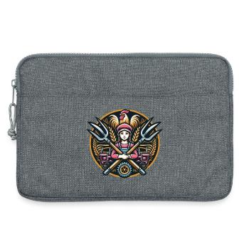 Fille du village logo - Sacoche pour ordinateur portable 13 pouces - gris chiné - Devant