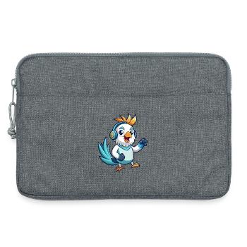 Kakadu Lustige Zeichentrickfigur Kopfhörer Musik - Laptoptasche 13" - Grau meliert - Vorne