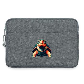 tortue dessin animé personnage animal de compagnie coloré - Sacoche pour ordinateur portable 13 pouces - gris chiné - Devant