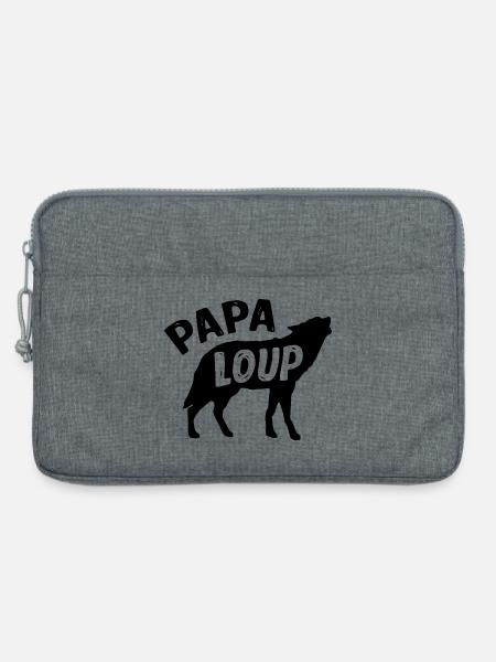 Papa Wolf - Laptoptasche 13" - Grau meliert