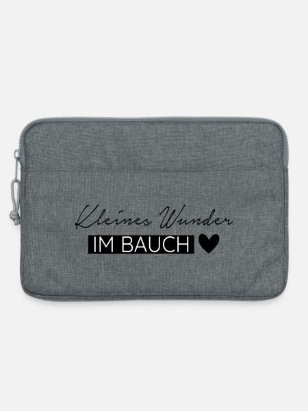 Kleines Wunder im Bauch - Laptoptasche 13" - Grau meliert