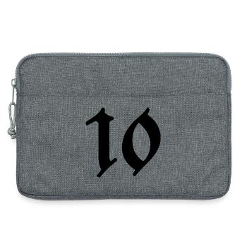 10. 10 ANS. 10e ANNIVERSAIRE. ANNIVERSAIRE 10 ANS. - Sacoche pour ordinateur portable 13 pouces - gris chiné - Devant