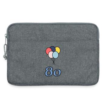 80. 80 ANS. 80e ANNIVERSAIRE. ANNIVERSAIRE 80 ANS. - Sacoche pour ordinateur portable 13 pouces - gris chiné - Devant