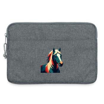 Pony Cartoon Character Colorful Pet Animal - Laptop bag 13" - heather grey - Front
