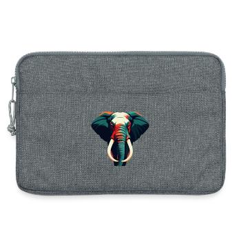 Elefant Cartoon Figur Buntes Haustier Tier - Laptoptasche 13" - Grau meliert - Vorne