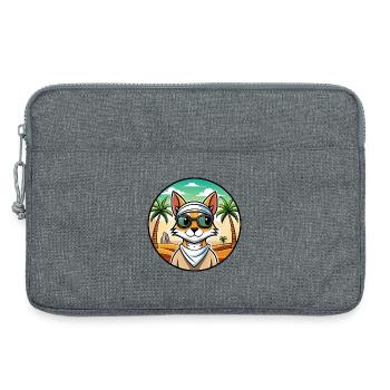 Arabische Mau-Katzenrasse Cartoon-Sonnenbrille Strand - Laptoptasche 13" - Grau meliert - Vorne