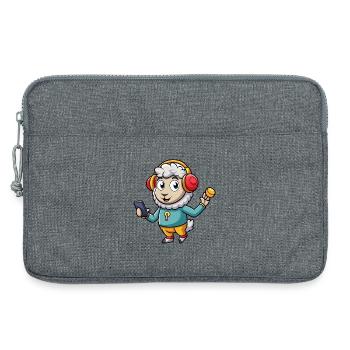 Sheep Funny Cartoon Character Headphone Music - Laptop bag 13" - heather grey - Front