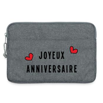 HAPPY BIRTHDAY. ANNIVERSAIRE. BON ANNIVERSAIRE - Sacoche pour ordinateur portable 13 pouces - gris chiné - Devant