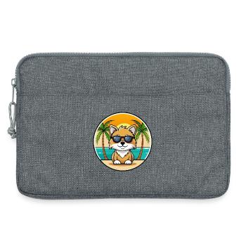 Spielzeug Deutscher Spitz Hund Rasse Cartoon Sonnenbrille Strand - Laptoptasche 13" - Grau meliert - Vorne