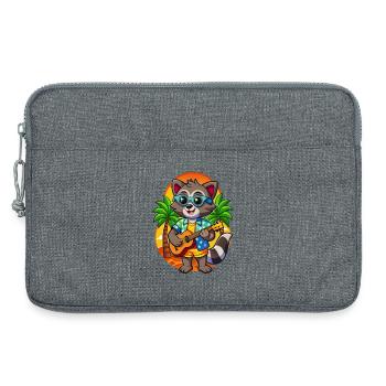 Drôle de raton laveur dessin animé lunettes de soleil de plage d’été - Sacoche pour ordinateur portable 13 pouces - gris chiné - Devant