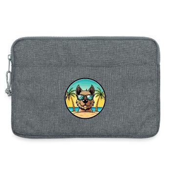 Gull Terrier Chien Race Dessin Animé Lunettes De Soleil Plage - Sacoche pour ordinateur portable 13 pouces - gris chiné - Devant