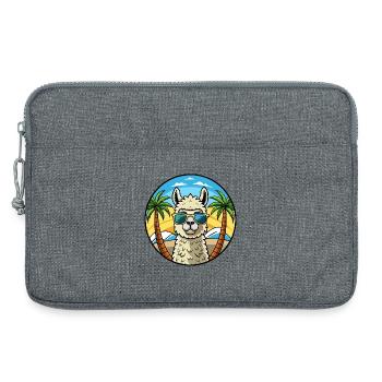 Alpaka Lustige Cartoon Sommer Strand Sonnenbrille Cool - Laptoptasche 13" - Grau meliert - Vorne
