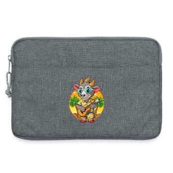 Lunettes de soleil de plage d’été de chèvre drôle hawaïenne - Sacoche pour ordinateur portable 13 pouces - gris chiné - Devant