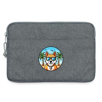 Indischer Spitz Hund Rasse Cartoon Sonnenbrille Strand - Laptoptasche 13" - Grau meliert - Vorne