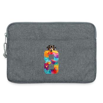 HUND 8 JAHRE DACKEL 8. GEBURTSTAG - Laptoptasche 13" - Grau meliert - Vorne