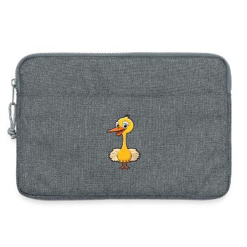 Kranich-Karikatur-Kawaii-Aquarell-Illustration - Laptoptasche 13" - Grau meliert - Vorne