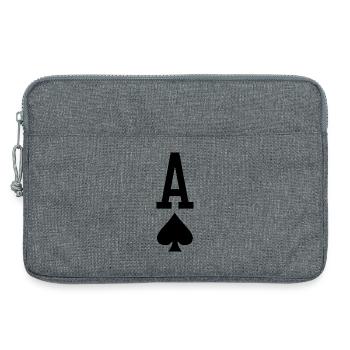 Poker Playing Card - Ace of Spades - Laptop bag 13" - heather grey - Front