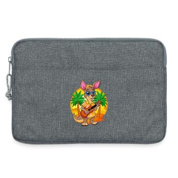 Lustige Känguru Sommer Strand Sonnenbrille Hawaiianisch - Laptoptasche 13" - Grau meliert - Vorne