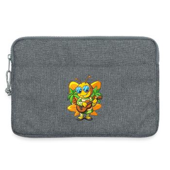 Lustige Biene Cartoon Sommer Strand Sonnenbrille Gitarre - Laptoptasche 13" - Grau meliert - Vorne