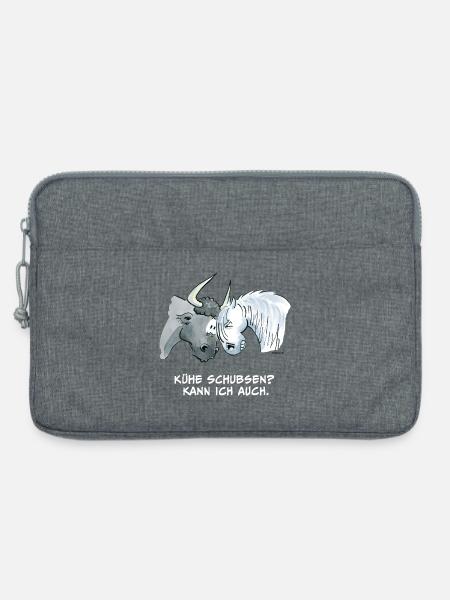 Kühe Schubsen? Kann ich auch. - Laptoptasche 13" - Grau meliert