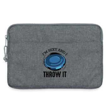 Disc golf saying funny pun frisbee gift - Laptop bag 13" - heather grey - Front