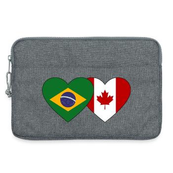 Brésil Canada Drapeau Coeur - Sacoche pour ordinateur portable 13 pouces - gris chiné - Devant
